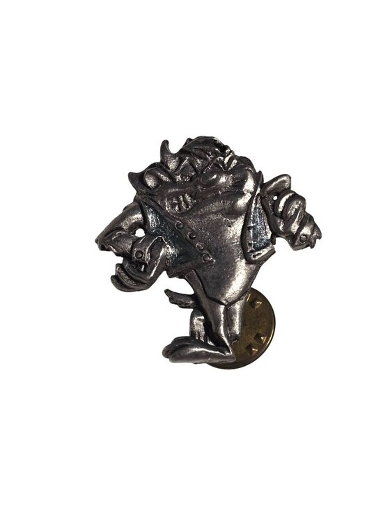 Warner Brothers Jewelry - Vintage 1995 Warner Brothers Pewter Mini Tasmania Devil Taz Pin